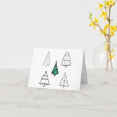 Carte Arbre de Noël minimaliste (Fleur jaune)