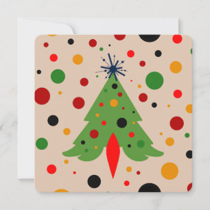 Carte Arbre de Noël moderne du milieu du siècle Roquette