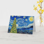 Carte Arbre de Noël - Nuit étoilée de Van Gogh (Fleur jaune)