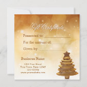 Carte Arbre de Noël Or élégant (Dos)
