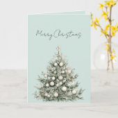 Carte Arbre de Noël Ornements Menthe (Fleur jaune)