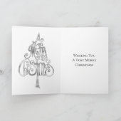 Carte Arbre de Noël Pailleté Rose Gold Mint (Intérieur)