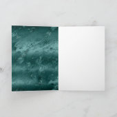 Carte Arbre de Noël Paix Marbre Vert Paillettes Dorées (Intérieur)