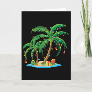 Carte Arbre de Noël Palmier Tropical Cadeau de Noël Noix