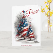 Carte Arbre de Noël Patriotique Paix (Fleur jaune)