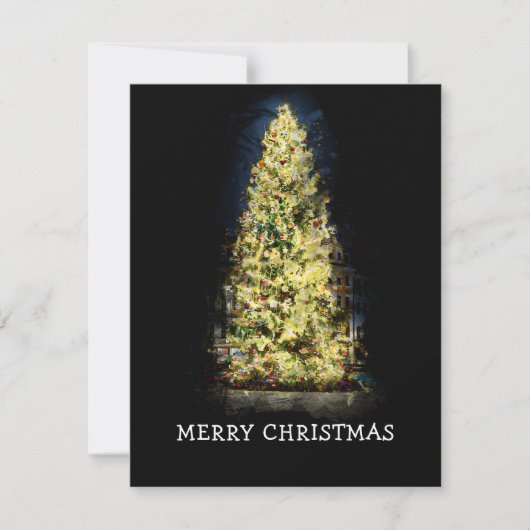 Carte Arbre de Noël peint en lumière (Devant)