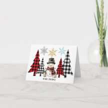 Arbre de Noël Plaid Snowman - Joyeux Noël