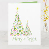 Carte Arbre de Noël Polka Dot (Fleur jaune)