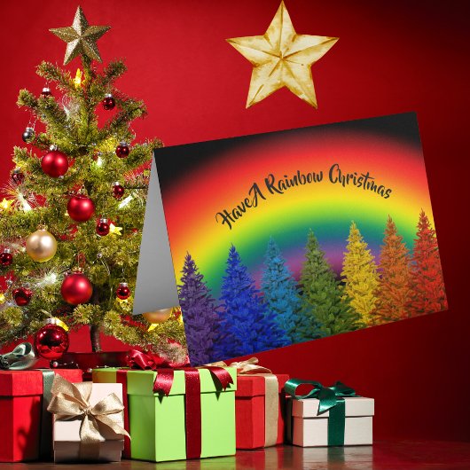Carte Arbre de Noël Rainbow personnalisé