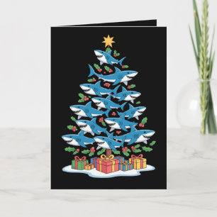 Carte Arbre de Noël Requin Noël Vacances Poisson Océan