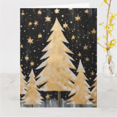 Carte Arbre de Noël rose (Fleur jaune)