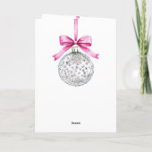 Carte Arbre de Noël rose Glam (Dos)