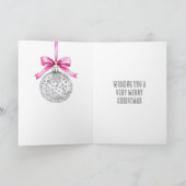 Carte Arbre de Noël rose Glam (Intérieur)