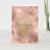 Carte Arbre de Noël rose Gold Glitzy Parties scintillant (Devant)