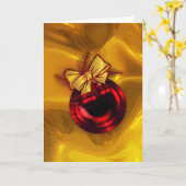 Carte Arbre de Noël rouge et or (Fleur jaune)