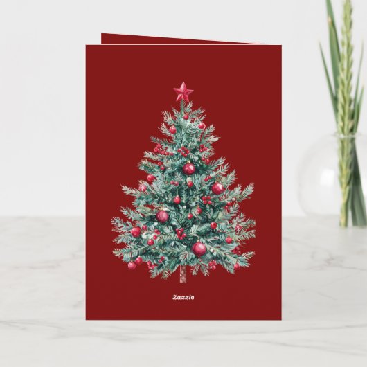 Carte Arbre de Noël Rouge Vert (Dos)