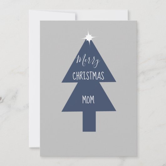 Carte arbre de Noël simple bleu gris (Devant)