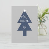 Carte arbre de Noël simple bleu gris (Debout devant)