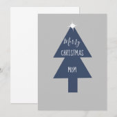 Carte arbre de Noël simple bleu gris (Devant / Derrière)