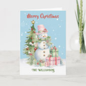 Carte Arbre de Noël stylish Snowman (Lady) (Devant)