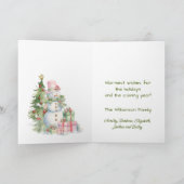 Carte Arbre de Noël stylish Snowman (Lady) (Intérieur)