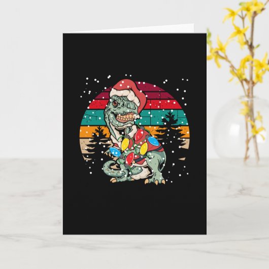 Carte arbre de Noël t-rex (Fleur jaune)