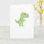 Carte Arbre de Noël T Rex Dinosaure Cadeau Drôle (Fleur jaune)