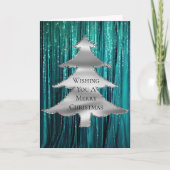 Carte Arbre de Noël turquoise vert Tinsel (Devant)