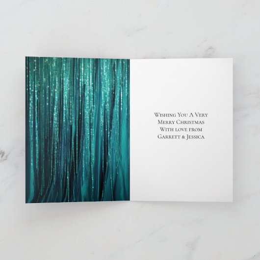 Carte Arbre de Noël turquoise vert Tinsel (Intérieur)