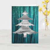 Carte Arbre de Noël turquoise vert Tinsel (Fleur jaune)