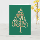 Carte Arbre de Noël vert (Fleur jaune)