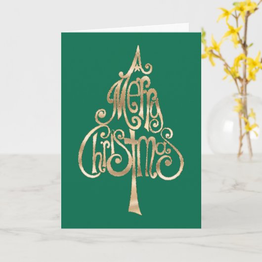 Carte Arbre de Noël vert (Fleur jaune)