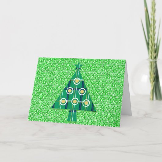 Carte Arbre de Noël vintage rétro (Devant)