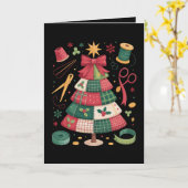 Carte Arbre de patchwork de Noël Couture quilteur Xmas (Fleur jaune)