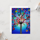 CARTE ARBRE DE VIE BAT MITZVAH BAR (Devant/Arrière en situation)