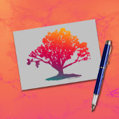 Carte Arbre de vie élégant chêne magenta sarcelle argent