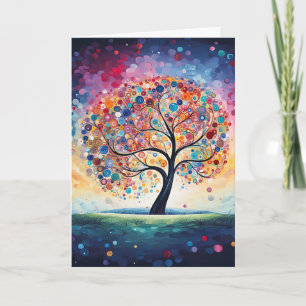 Carte Arbre de Vie Naturel aux Points Tourbillonnants Co