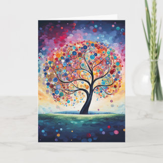 Carte Arbre de Vie Naturel aux Points Tourbillonnants Co