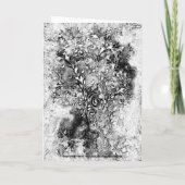 Carte Arbre De Vie - Spirales Feuille Grunge Style 1 (Dos)