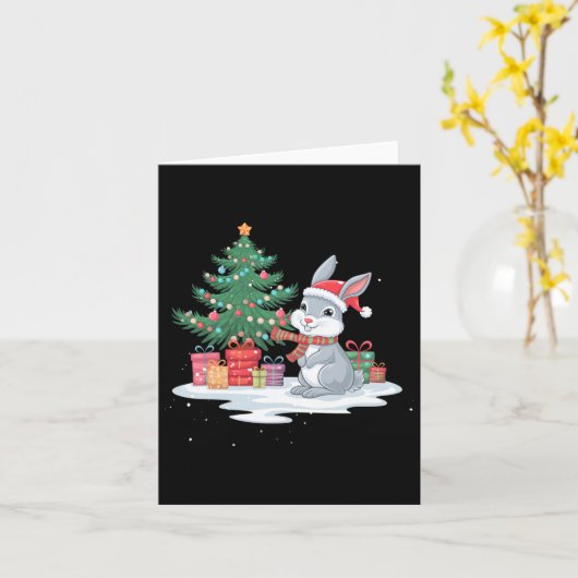 Carte Arbre d'éclairage Noël Lapin Lapin Lapin Lapin Lap (Fleur jaune)