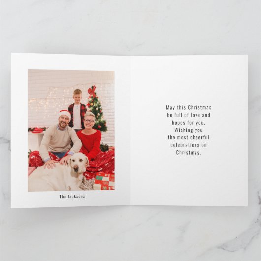 Carte Arbre d'hiver aux oiseaux rouges Noël minimaliste (Intérieur)