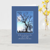 Carte Arbre d'hiver nu sur solstice d'hiver foncé (Fleur jaune)