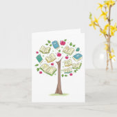 Carte Arbre éducatif de connaissances avec des livres (Fleur jaune)