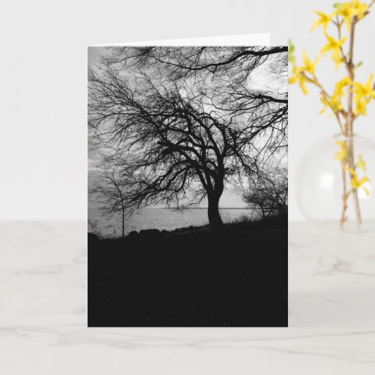 Carte Arbre éffrayant - Devis Edgar Allan Poe (Fleur jaune)