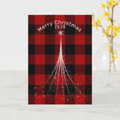 Carte Arbre étoile de vacances blanc contemporain en pla (Fleur jaune)