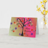 Carte Arbre Fantaisiste (Fleur jaune)