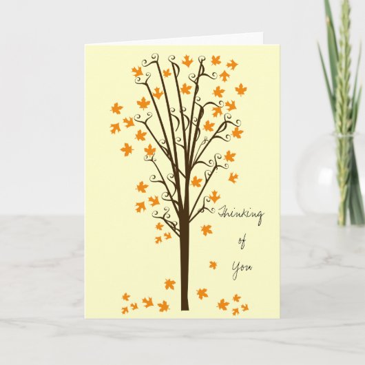 Carte Arbre Feuille orange (Devant)