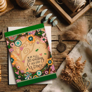 Carte Arbre Floral Se Promenant L'Un L'Autre Citation À 