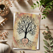 Carte Arbre Inspirant et Joli "L'amour vit à jamais"