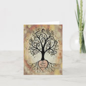 Carte Arbre Inspirant et Joli "L'amour vit à jamais" (Devant)